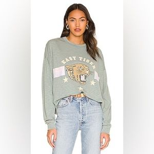 Show Me Your Mumu™ Palmer “Easy Tiger” distressed Sweatshirt.